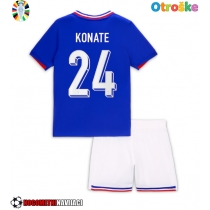 Otroške Nogometnih dresov Francija Ibrahima Konate #24 Domači EP 2024 Kratki rokavi (+ hlače)